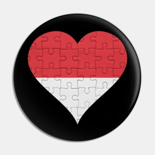 Indonesian Jigsaw Puzzle Heart Design - Gift for Indonesian With Indonesia Roots Pin