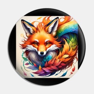 AI Rainbow Fox Pin