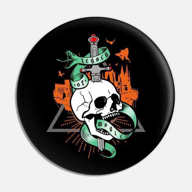 Fantasy Fan Magic Skull Tattoo Design Pin by BoggsNicolas