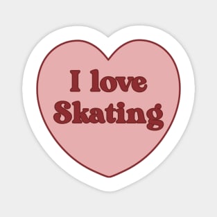 I love skating heart aesthetic dollette coquette pink red Magnet