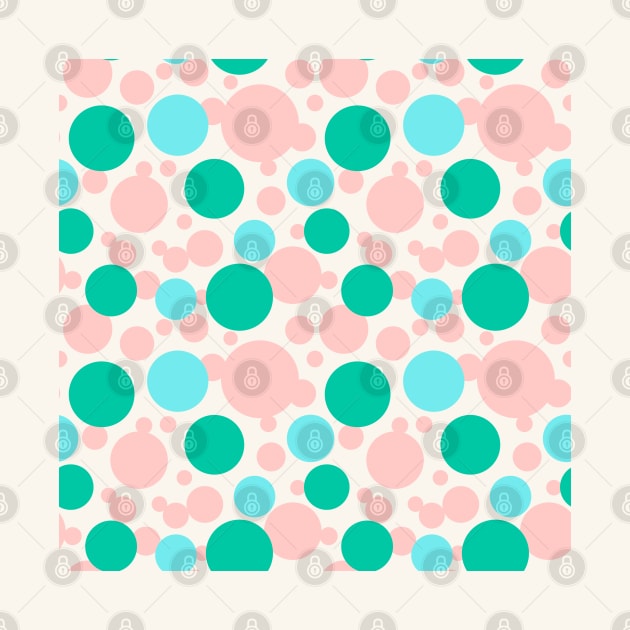 Green, blue and pink circles over beige by marufemia