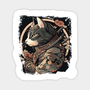 Japanese Cat Samurai Katana Sameowrai Anime Funny Magnet