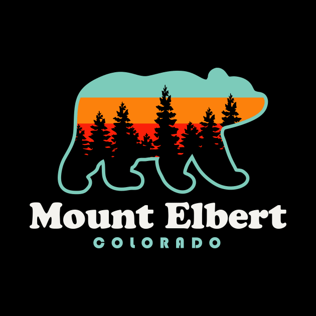 Mount Elbert Colorado Hike Bear Retro by PodDesignShop