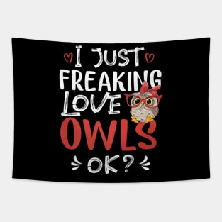 Owls Ok Kawaii Lover Tapestry