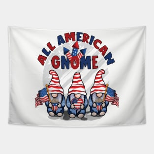 Patriotic 4th of July Funny Gnomes Gifts 4th of July  Patriotic Gnomes Funny American Flag USA Tapestry