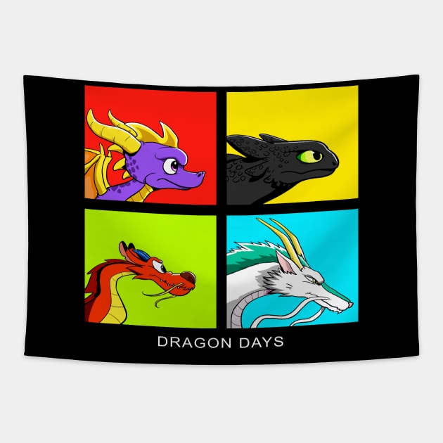 Dragon days colour Tapestry by sullyink