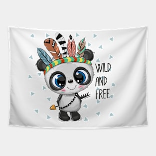 Cute panda in Indian style. Tapestry