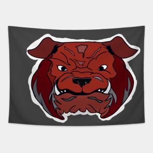 Angry bulldog face Tapestry