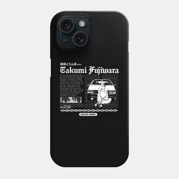 Takumi Fujiwara Streetwear AE86 Phone Case by Cholzar