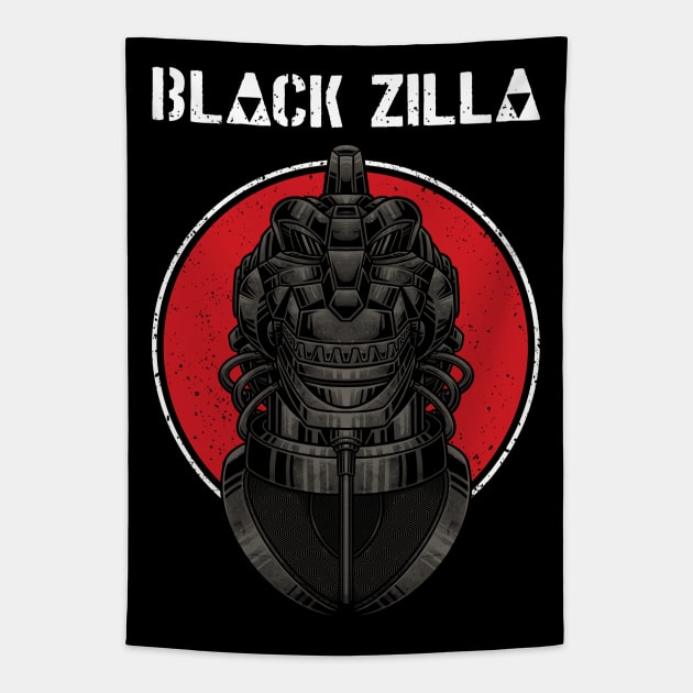 black zilla Tapestry by sober artwerk