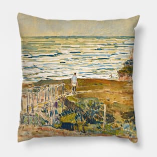 Montauk Fisherman by Childe Hassam Pillow