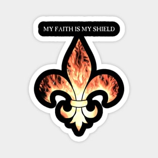 Flaming Fleur de lis Shield! Magnet