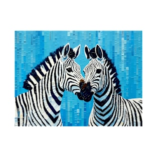 Zebra Animal Art Decor Paint Mosaic T-Shirt