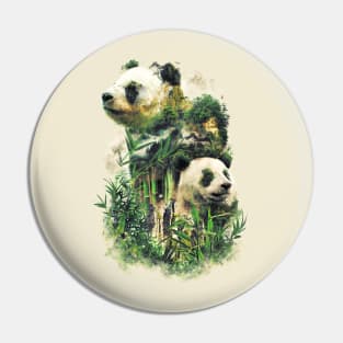 Surreal Panda Power Pin