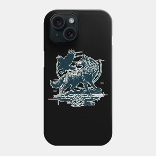 Retro Vintage Wolf and Raven Phone Case