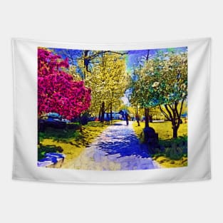 New England Village Public Garden Tapestry