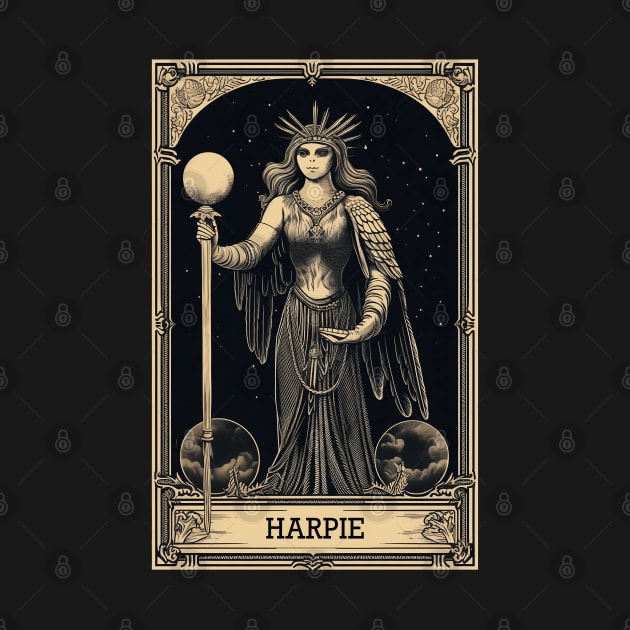 Harpie Tarot Card Vintage Artwork by origato