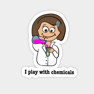 Girl playing with chemicals Magnet