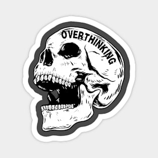 Thought-Provoking Skull Tee - Artistic Overthinking Design, Ideal Casual Wear, Great Gift for Deep Thinkers and Philosophers Magnet