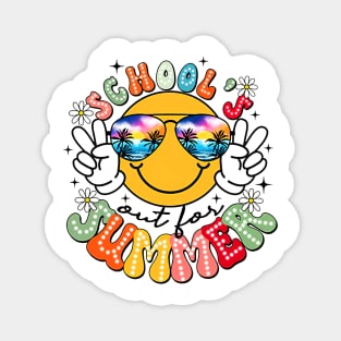 School's Out For Summer Cute Smile Face Last-Day Of School Magnet