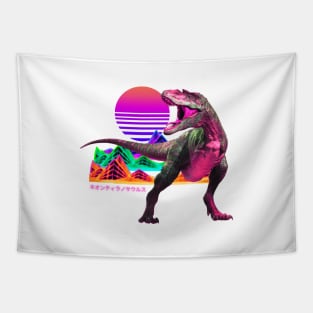 Tyrannosaurus Vaporwave Synthwave aesthetics Tapestry