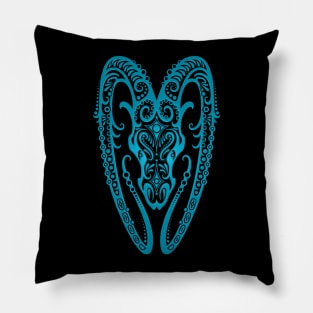 Blue Aries Zodiac Sign Pillow