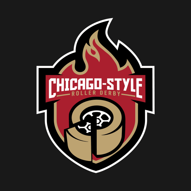 CSRD Flame Logo White Border by ChicagoStyleRollerDerby