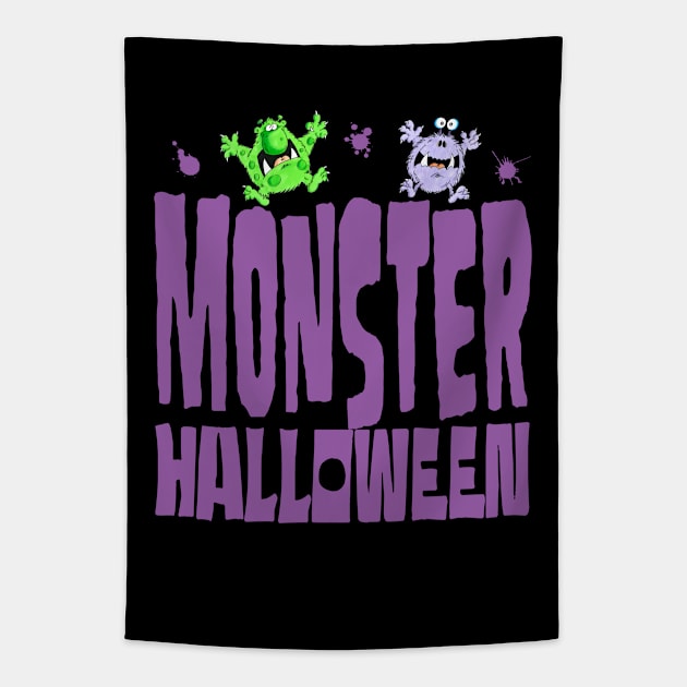 Monster Halloween! Tapestry by brendanjohnson