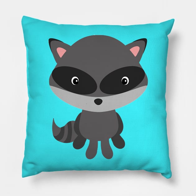 Pet Raccoon Portrait Pillow by PatrioTEEism