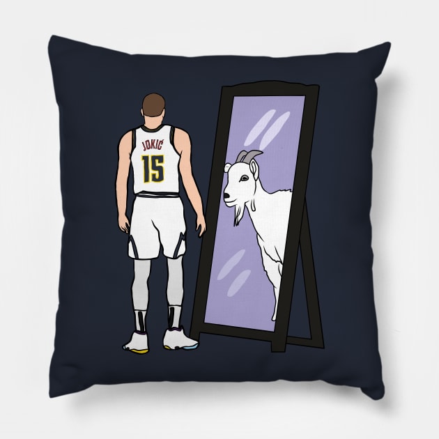 Nikola Jokic Mirror GOAT Pillow by rattraptees