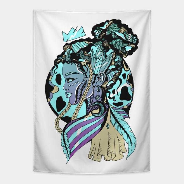 Purple Haze Beauty Queen Tapestry by kenallouis