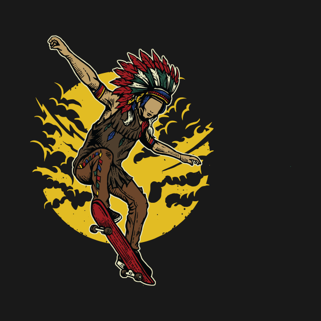 Indian Chief Skateboard by MisfitInVisual