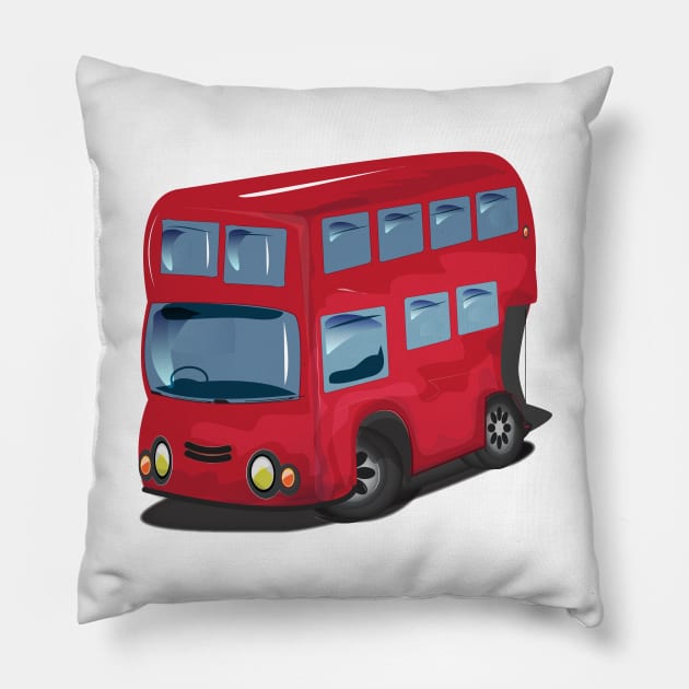 Red London Bus Pillow by nickemporium1