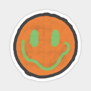 Orange and Green Vintage Smiley Face Magnet