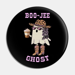 Western Boo-jee Ghost Cowgirl With Funny Halloween Pin