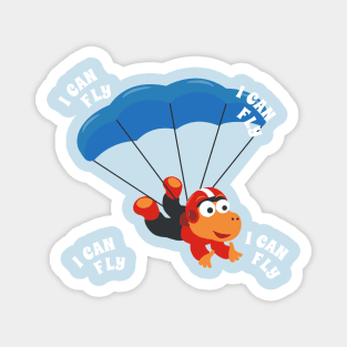 Vector illustration of a cute skydiver. Magnet