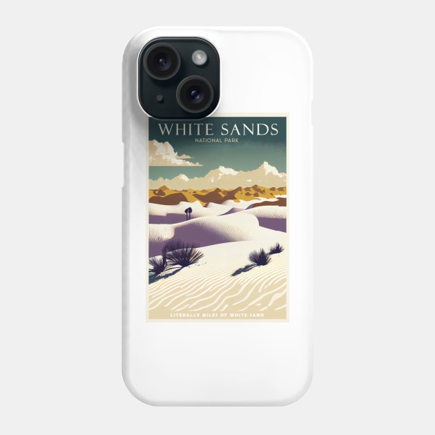 White Sands National Park Travel Poster Phone Case by GreenMary Design