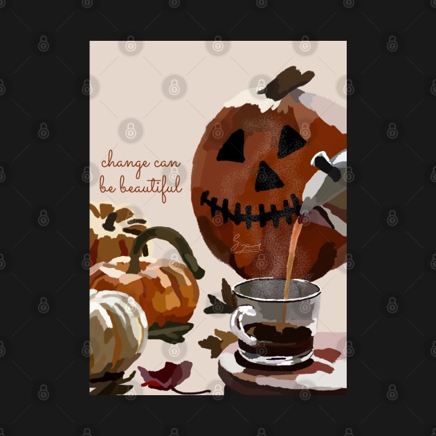 Pumpkin halloween illustration by suzannenessi