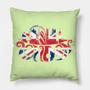 London Typography Flag Pillow