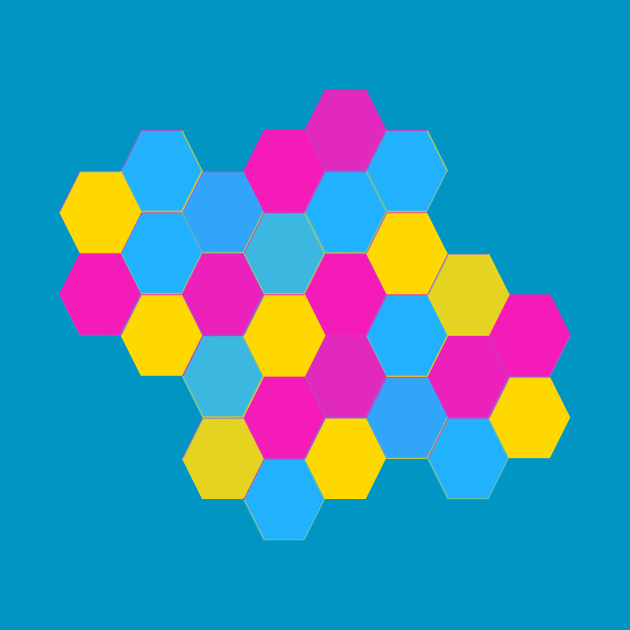 Pan Pride Clustered Hexagons by VernenInk