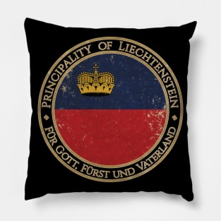 Vintage Principality of Liechtenstein Europe European EU Flag Pillow