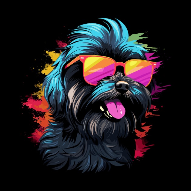 Retro Wave Havanese Dog Shirt by Miami Neon Designs