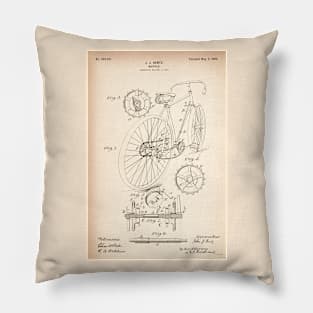 Vintage Bicycle - 1899 Patent Drawing - S Pillow