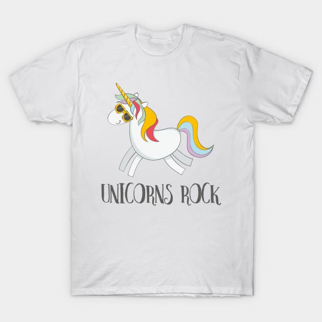 enkel en alleen Flipper onwetendheid Unicorns Rock! Funny Cute Unicorn Rock - Unicorn - T-Shirt | TeePublic
