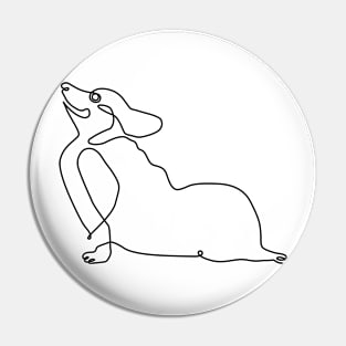 One Line Corgi Upward Facing Dog Pin