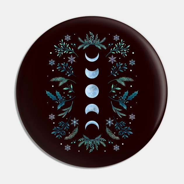 Moonlight Garden - Teal Snow Pin by Episodic Drawing