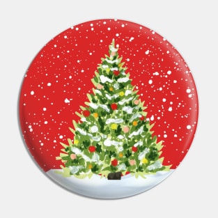 Christmas tree snowing outdoor Christmas tree in snowstorm snow lover Pin