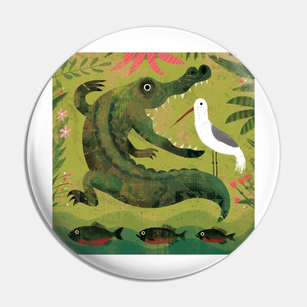 Alligator, Bird and Fish Pin by Gareth Lucas