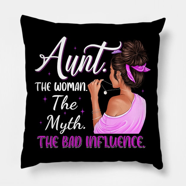 Aunt The Woman The Myth The Bad Influence Vintage Women Shirt Pillow by WoowyStore