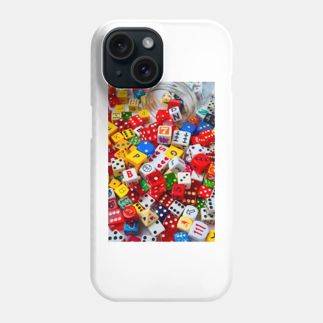 Colorful Pile Of Dice Phone Case by photogarry